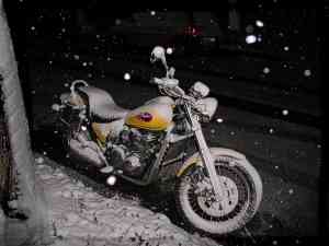 Motorrad-Winterbild