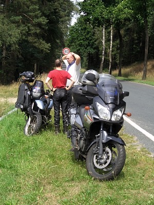 Motorrad-Pause nahe Doberlug-Kirchhain