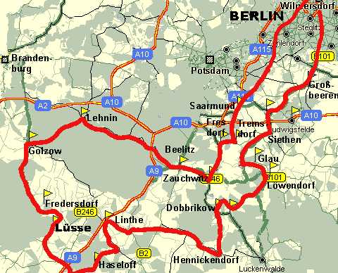 Landkarte: Osterausfahrt 2002
